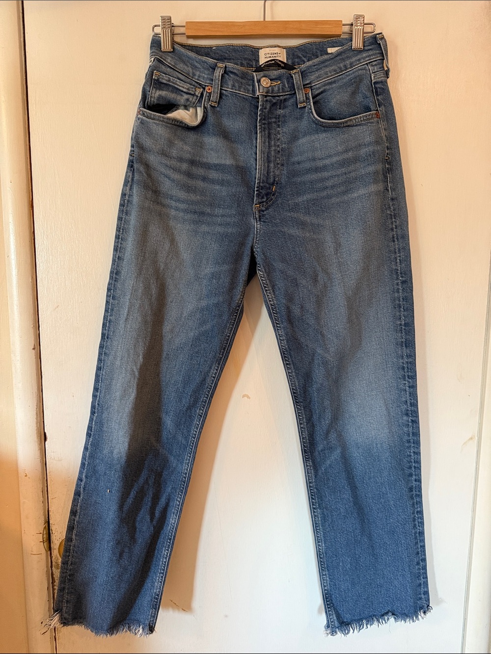 Citizens of Humanity Light Blue Denim Daphne Crop Jeans Cotton Women's Size 28